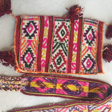 Boho Guatemalan Woven 2 Pieces Bag And Strap Wool . Sewing supply items for repurposed 