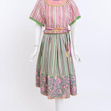 Candy Stripes & Carnations Peasant Skirt Set