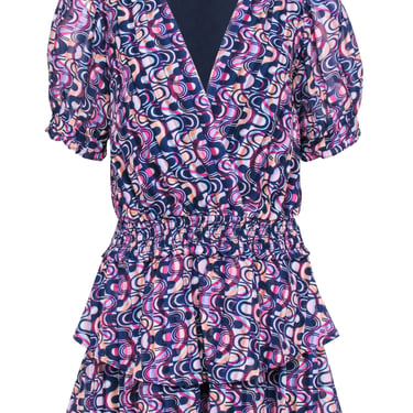 Amanda Uprichard - Purple Multicolor Abstract Geometric Print Dress Sz S