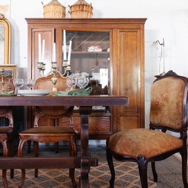 1930s French oak monastery dining table