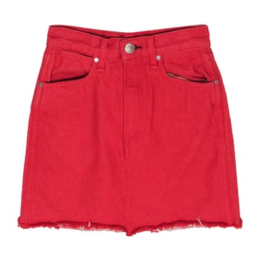 Rag & Bone - Red Denim Raw Hem Miniskirt Sz 23