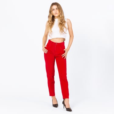 Vintage 80s Bonjour Red Corduroy Pants - Extra Small, 24