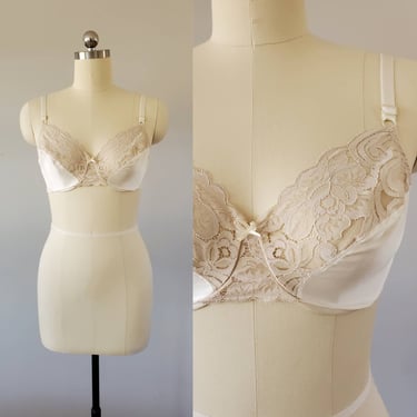 70s lace bra / vintage Vanity Fair lace padded bra / cocoa, Recap Vintage  Studio