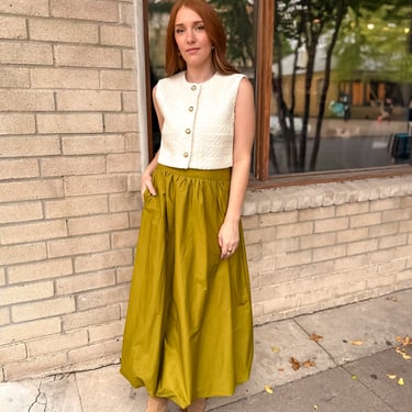 Chartreuse Bubble Maxi Skirt