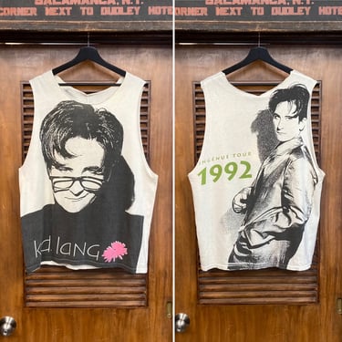 Vintage 1990’s K.D. Lang Ingenue Tour Band 1992 Cut-Off Tank Top T-Shirt, Original, Two-Sided, 90’s Vintage Clothing 