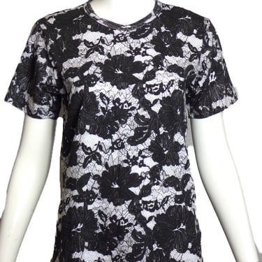COMME DES GARCONS-Lace Print Cotton T-Shirt, Size-Small