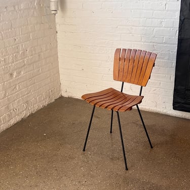 Arthur Umanoff MCM Wood Slat Single Side Chair / Dining Chair. 