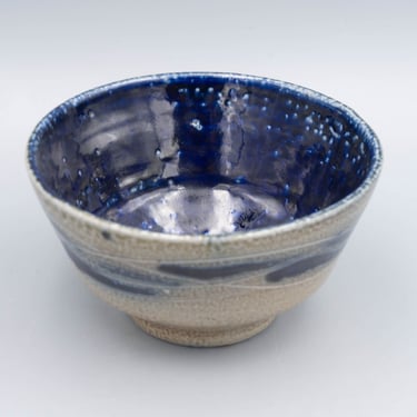 Jugtown Pottery Cobalt Blue Bowl | Vintage North Carolina Seagrove Art Pottery 