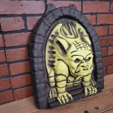 Vintage Plastic Black Light Activated 3D Gargoyle Wall Decor Made in China 