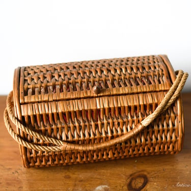 Vintage Wicker Sewing Basket 