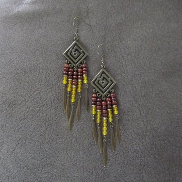 Ethnic beaded chandelier earrings 
