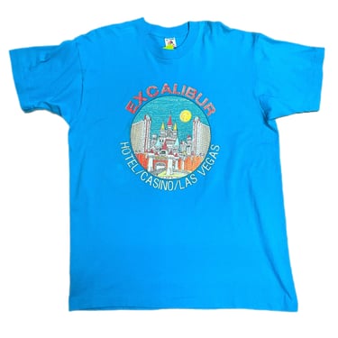 1990s Excalibur Hotel / Casino Las Vegas Single Stitch Travel T Shirt by Fruit of the Loom USA XL | Vintage, Tourist, Souvenir, Rad Dad 