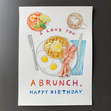 I Love You a Brunch Original Watercolor Painting
