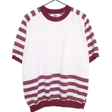 1980s Striped Short Sleeve Sweatshirt
