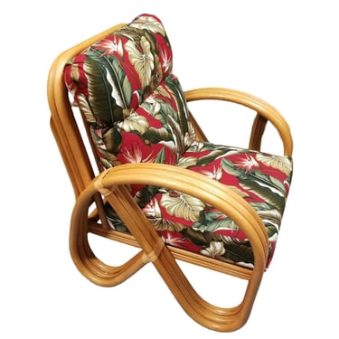 3-Strand 3/4 Pretzel "Kauai" Rattan Lounge Chair 