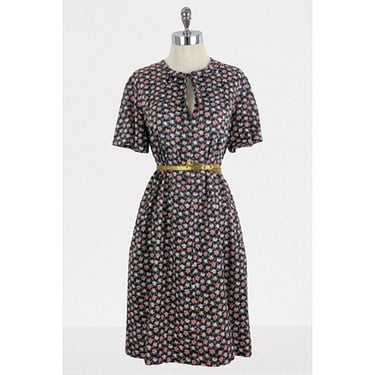 vintage 70's floral shift dress (Size: S)