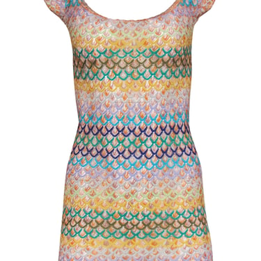 Missoni - Multicolor Scalloped Crochet Scoop Neck Dress Sz 2