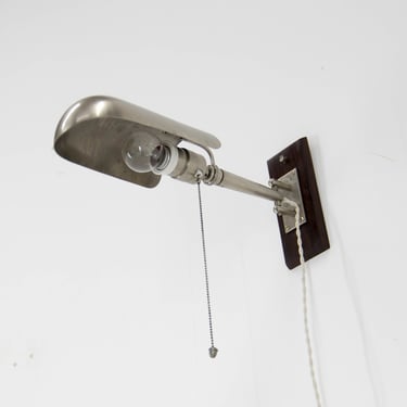 Rare Functionalist Wall Lamp with Rotating Shade, 1920s 