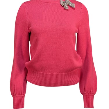Kate Spade - Pink Embellished Bow Detail Sweater Sz S