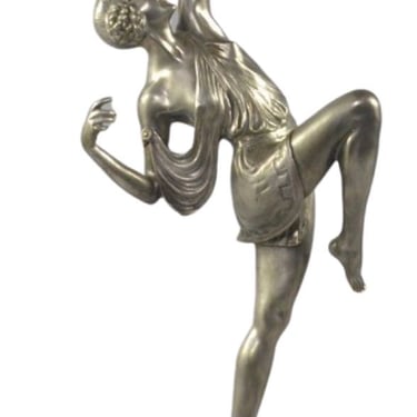 Diana the Huntress Art Deco Silvered  Bronze Sculpture by Pierre Le Faguays