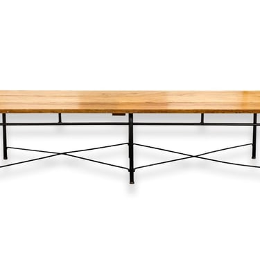 Paul McCobb Style Mid Century Modern Metal and Wood Bench 