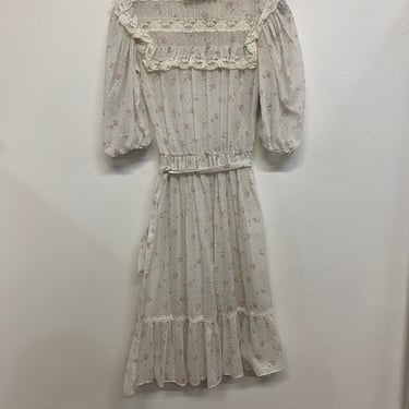 70s Gunne Sax style union made sheer floral dress