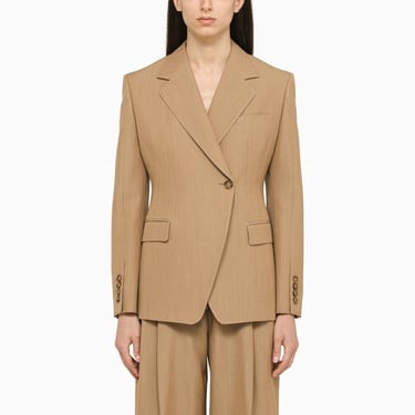 Burberry Camel Wool Double-Breasted Jacket
