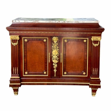 French 19th Century Mahogany Ormolu Cabinet by Grohé Frères