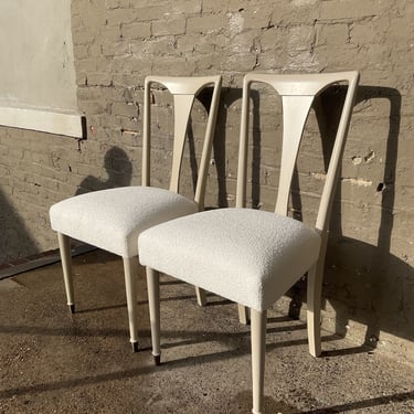 Pair of Italian Boucle Side Chairs