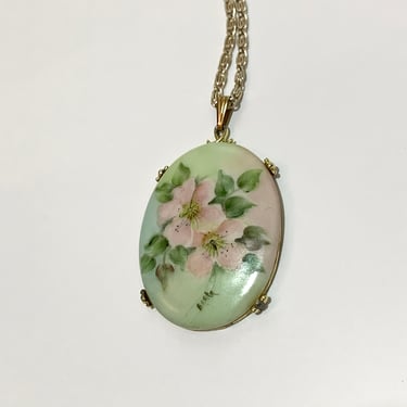 Berta Hand Painted Necklace Vintage