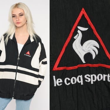 Le Coq Sportif Jacket 90s Zip Up Windbreaker Black White Shop Exile Tucson AZ