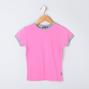 Vintage 90s Pink & Gray Ringer Tee - nineties, basics, t-shirt - Women's M 