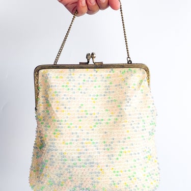 Vintage Pastel Beaded Handbag