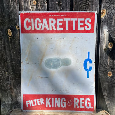 Large Metal Tobacco Sign -- Large Metal Sign -- Cigarette Metal Sign - Large Cigarette Metal Sign - Vintage Advertisement - Texas Metal Sign 