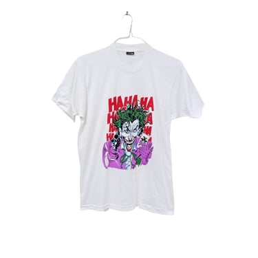 Vintage 1980's 1989 Batman The Joker DC Comics Ha Ha Ha White T-Shirt Size L New 