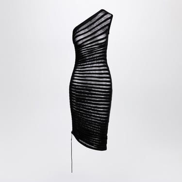 Alaia Black Asymmetrical Skeleton Dress Women