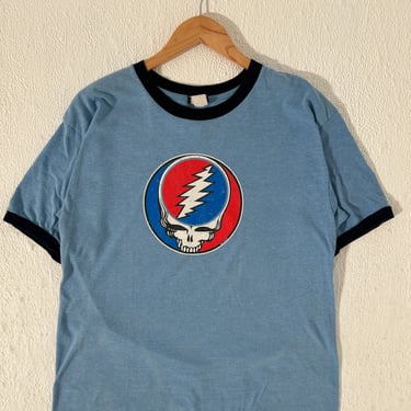 RS Vintage Grateful Dead Baby Blue Ringer Tee Sz. L