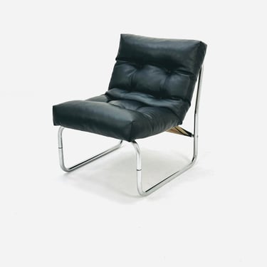 Model Pixi leather lounge chair  by Gillis Lundgren for Ikea, 1970s 