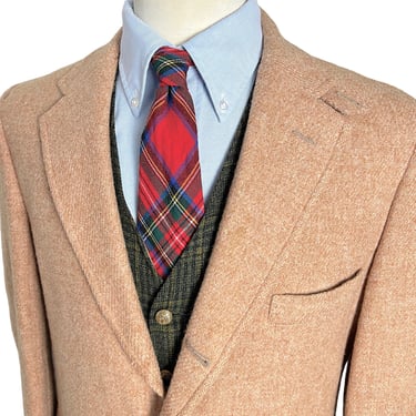 Vintage 1970s HARRIS TWEED Wool Hacking Sack Jacket ~ 40 to 42 R ~ 3 roll 2 ~ sport coat / blazer ~ Chinstrap ~ Ivy Style / Preppy / Trad 
