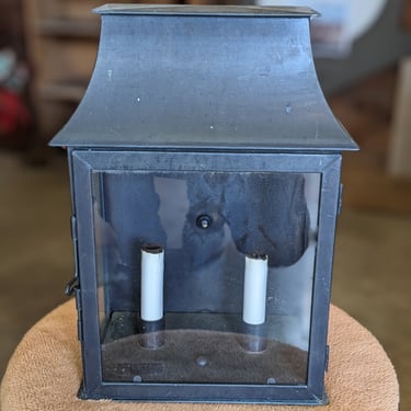 Hand Made Copper Exterior Two Light Wall Lantern