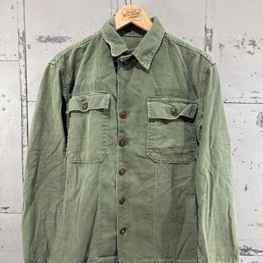 Vintage 60's OG-107  First pattern Shirt Fatigue Button Up Shirt- Korean War(Army Green) Type 1 
