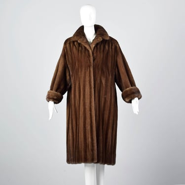 1990s Valentino Alixandre Furs Lunaraine Mink Coat Loose Winter Coat Designer Fur Swing Coat Velvet Pockets Long Sleeves 90s Vintage 