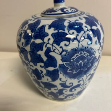 Blue Chinoiserie Ginger Jar with Lid