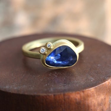 Ananda Khalsa | Rose Cut Blue Sapphire Ring