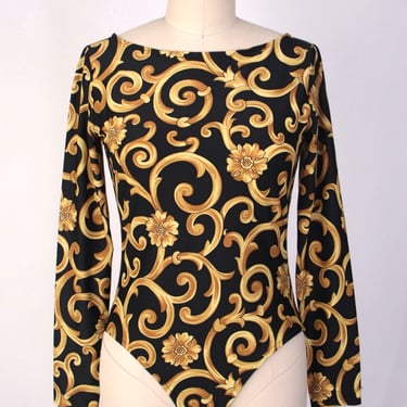 1990s Baroque Printed Bodysuit