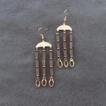 Long modern chandelier earrings 