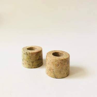 Stone Candle Holders - Set of 2 