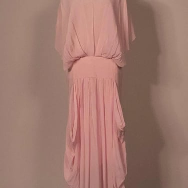 JW Anderson blush pink sheer silk full length gown 