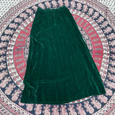 Vintage 1960’s hunter green velvet maxi skirt | ‘70s holiday skirt, Christmas party, S/M 