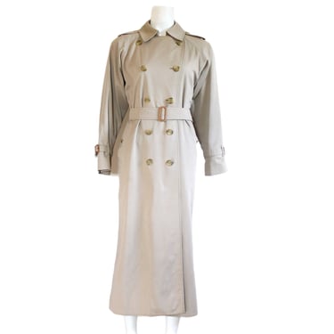 Vintage Burberry's Women’s Full Length Trench Coat with Removable Wool Vest and Nova Check Lining  - Size 8 - 10 